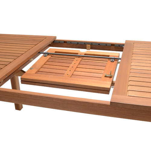 LANAI EUCALYPTUS WOOD OUTDOOR EXTENDABLE DINING TABLE