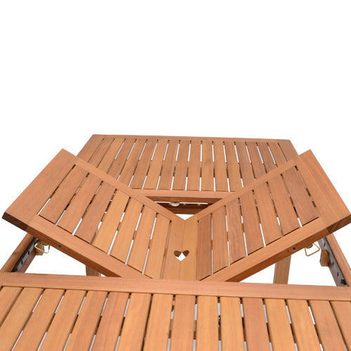 LANAI EUCALYPTUS WOOD OUTDOOR EXTENDABLE DINING TABLE