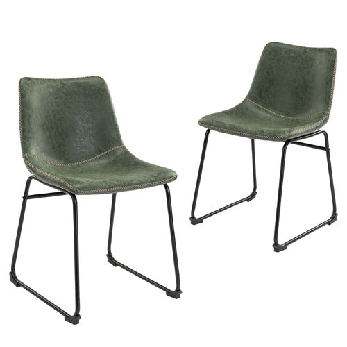 PHOENIX VINTAGE- STYLE FAUX LEATHER DINING CHAIRS (SET OF 2)