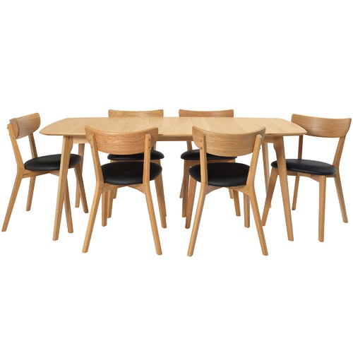 6 SEATER RECTANGULAR FJORD DINING TABLE & CHAIR SET