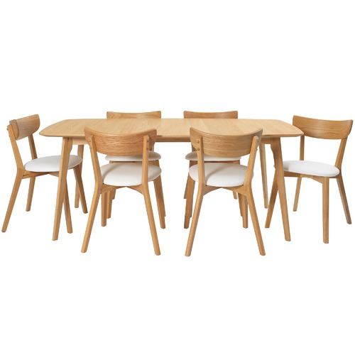 6 SEATER RECTANGULAR FJORD DINING TABLE & CHAIR SET