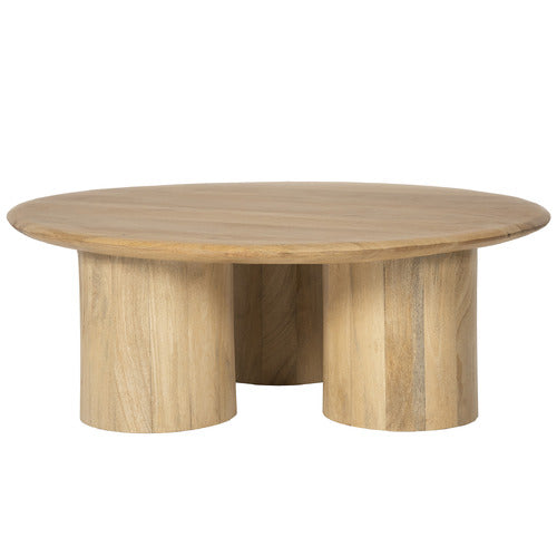 CLOVER MANGO WOOD PILLAR LEG COFFEE TABLE