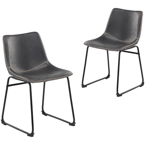 PHOENIX VINTAGE- STYLE FAUX LEATHER DINING CHAIRS (SET OF 2)