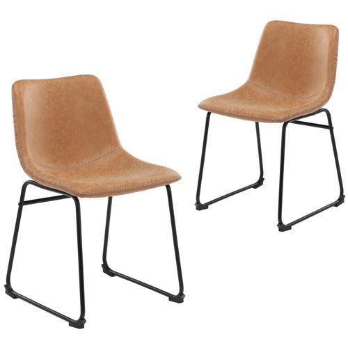 PHOENIX VINTAGE- STYLE FAUX LEATHER DINING CHAIRS (SET OF 2)